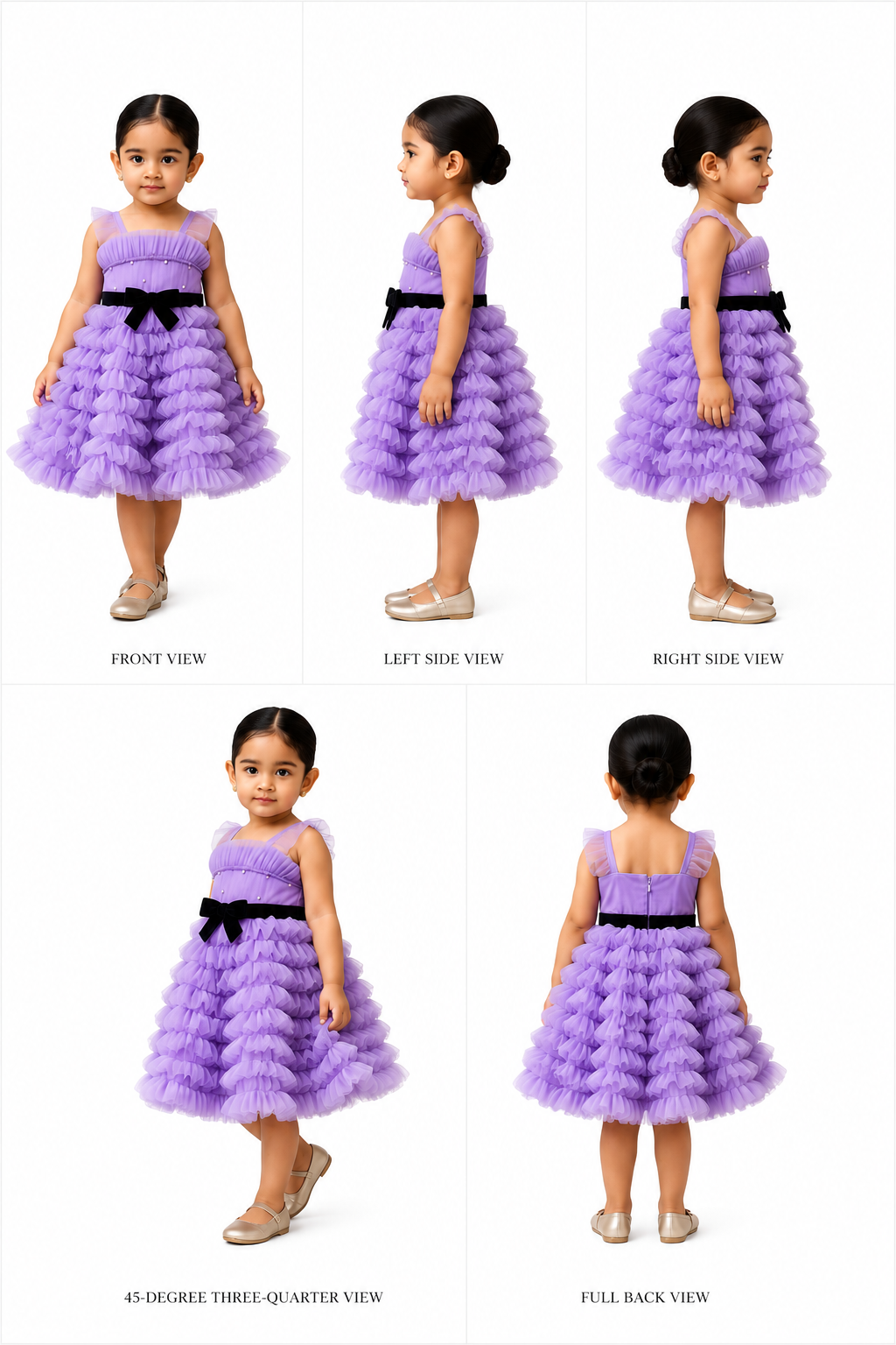 Pre Order: Ruffled Dress With Attached Bowy Belt