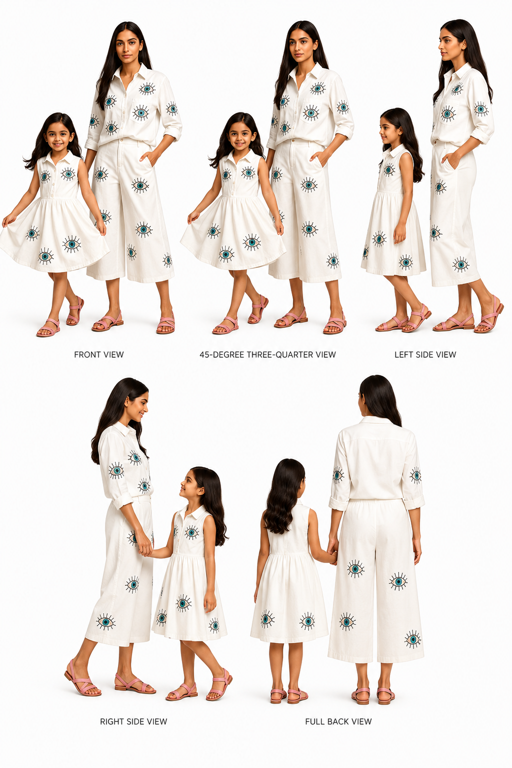 Pre Order: White Evil Eye Embroidered Dress