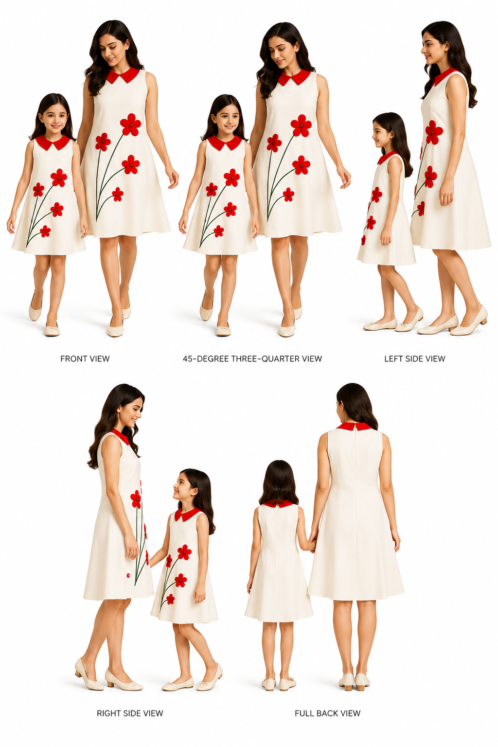 Pre Order: Red Floral Hand Painted Dress