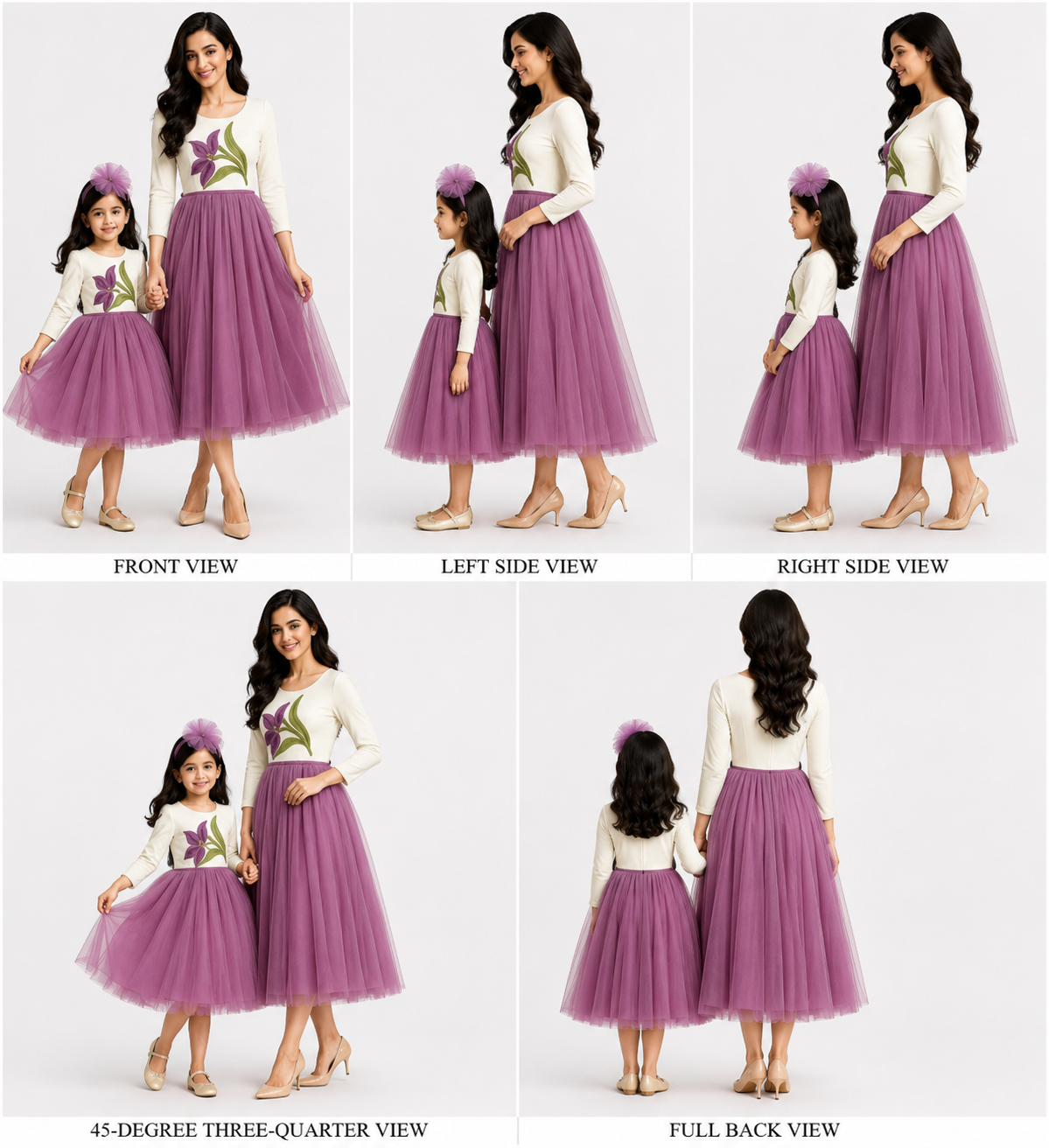 Pre Order: White And Onion Floral Net Dress