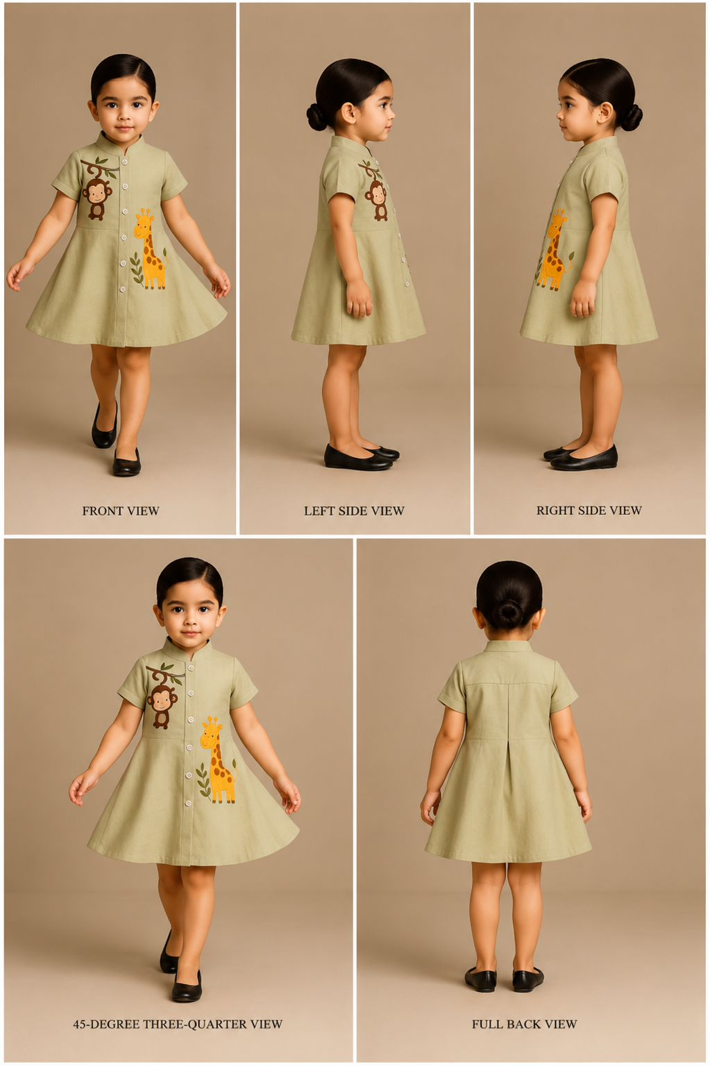 Pre Order: Monkey And Giraffe Hand Painted Dress