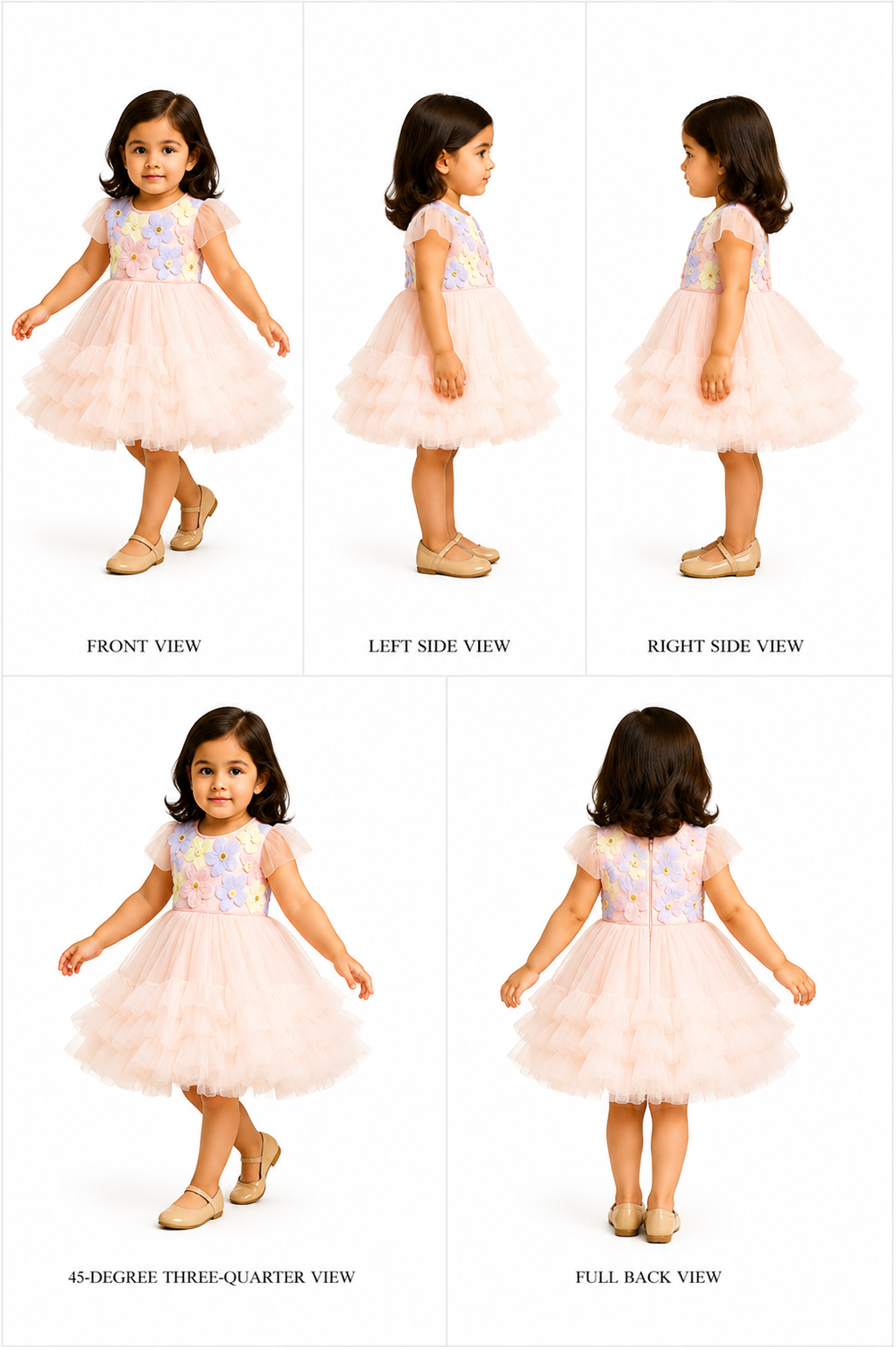 Pre Order: Peach Embellished Detachable Trail Dress