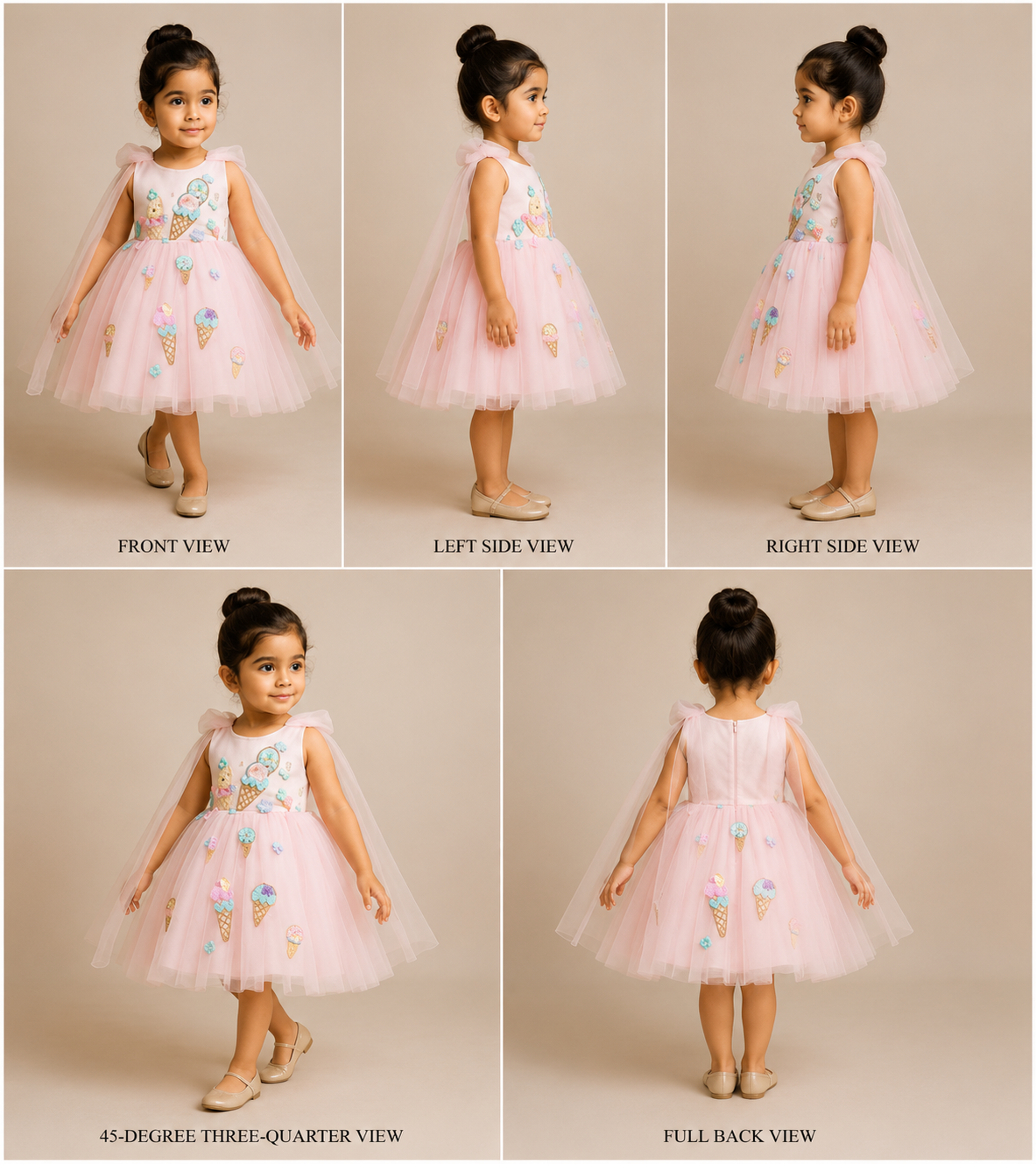 Pre Order: Candies Embroidered And Flowers Embellished Dress