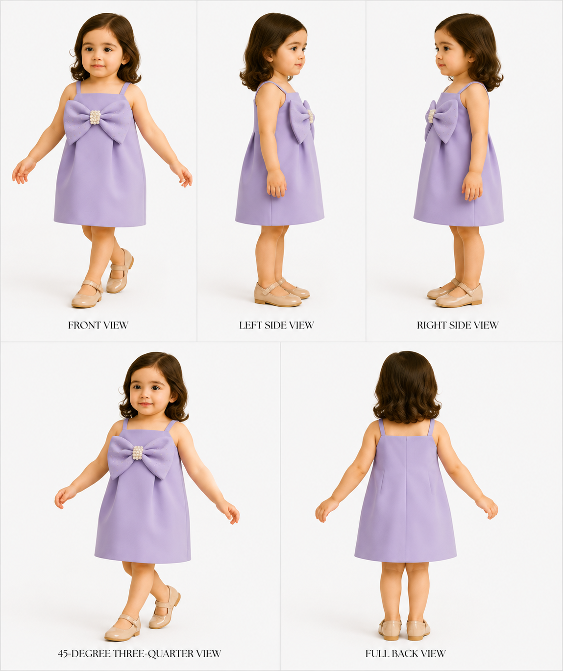 Pre Order: Lavender Bow Embellished Strappy Dress
