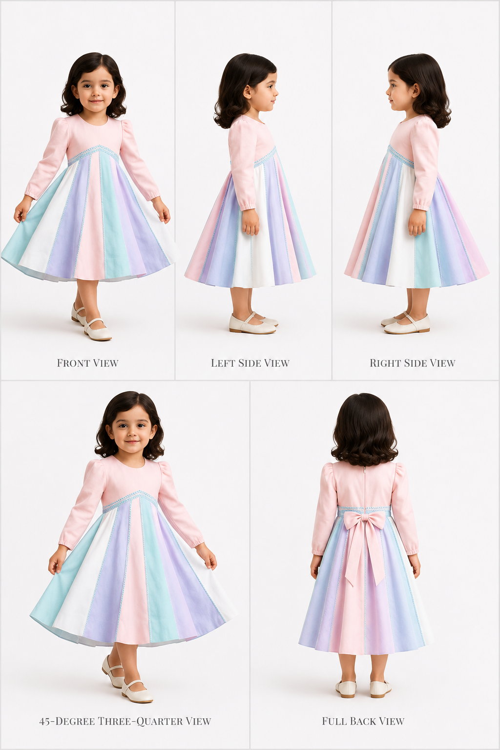 Pre Order: Multicolour Colour Blocked High Low Gota Lace Detailing Kurti