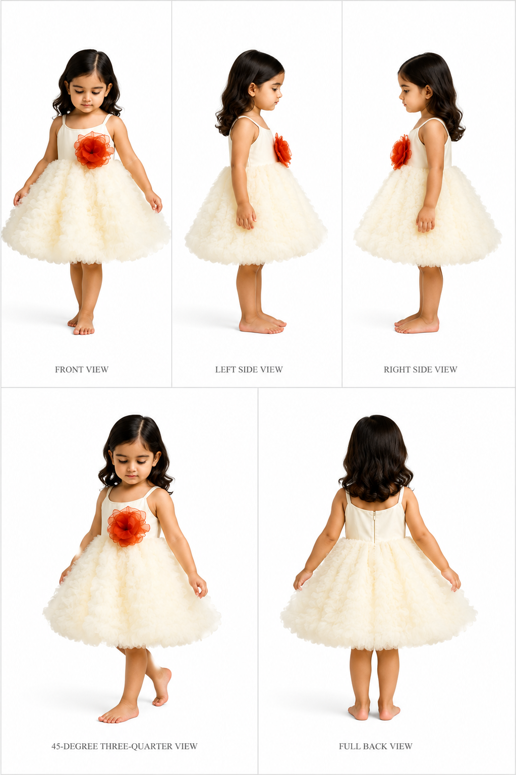 Pre Order: Off White Frilly Ruffled Strappy Dress