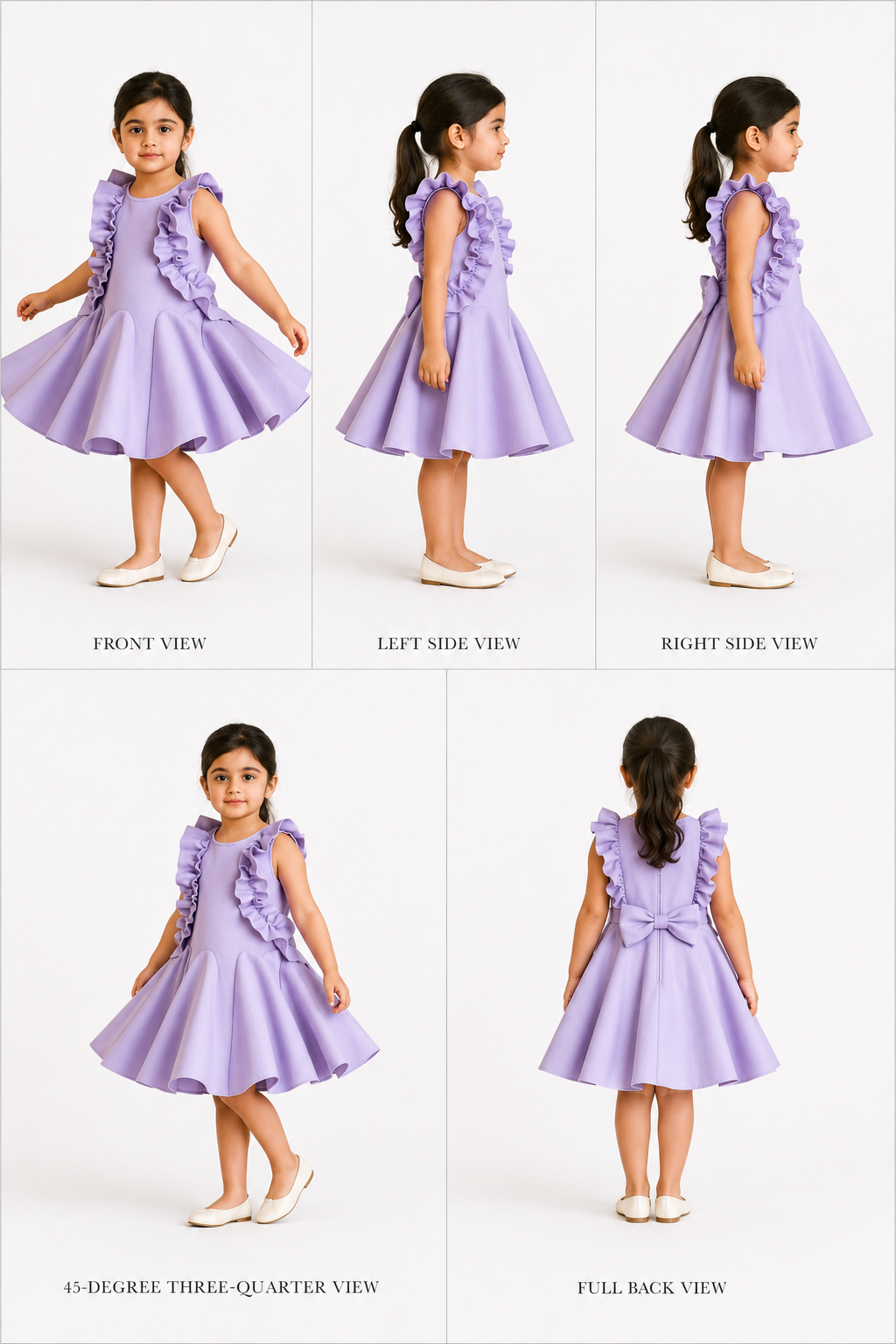 Pre Order: Ruffled Dress With Flared Hem
