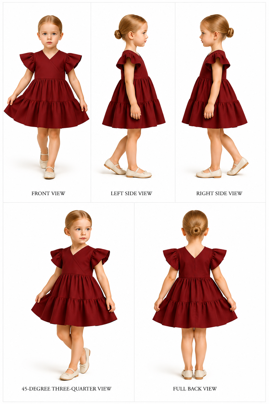 Pre Order: Red Tiered Knee Length Dress