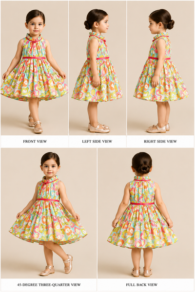 Pre Order: Yoke Gather Multicolour Dress
