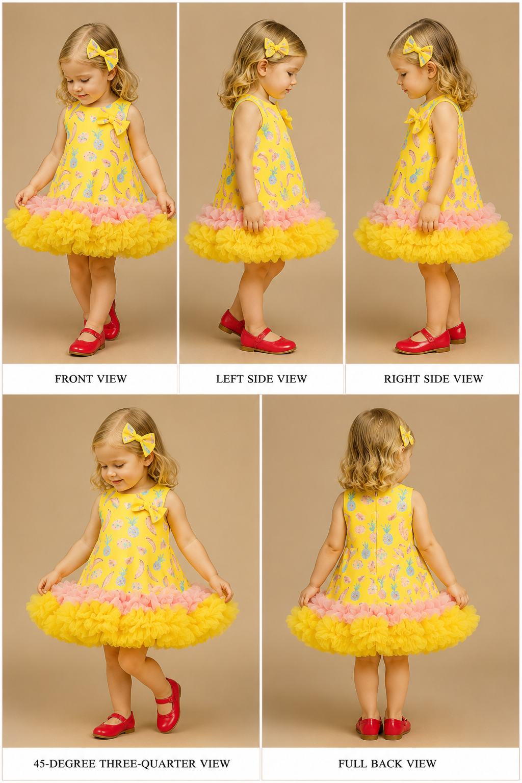 Pre Order: Fruit Printed Dress With Ruffle Hem