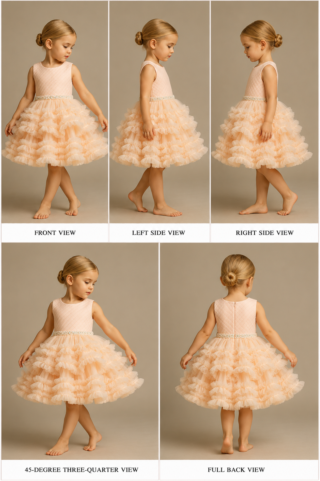 Pre Order: Pin Tuck Yoke Peach Net Dress