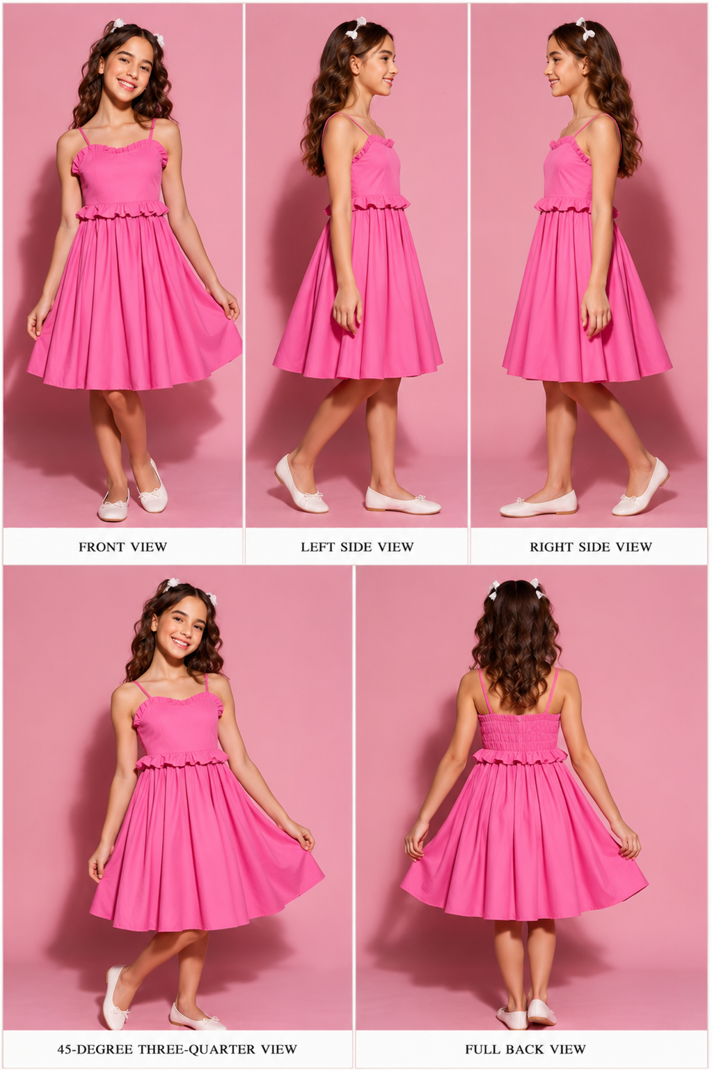 Pre Order: Fetching Pink Frills Cotton Dress