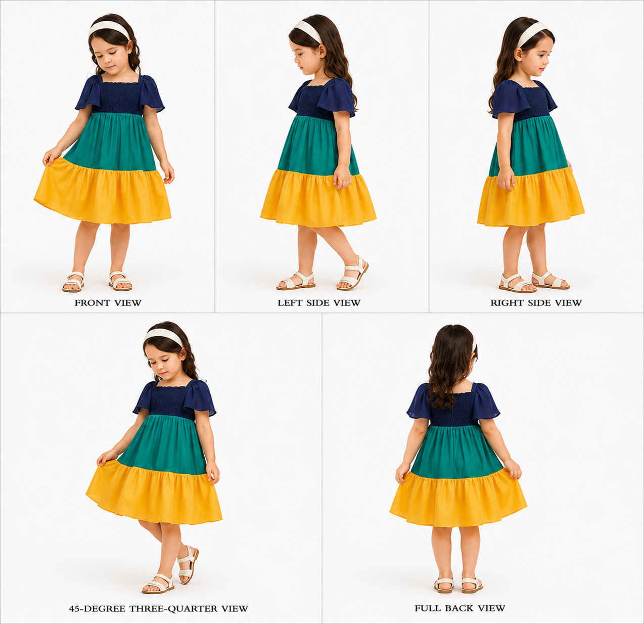 Pre Order: Lissome Three Colours Tiered Dress