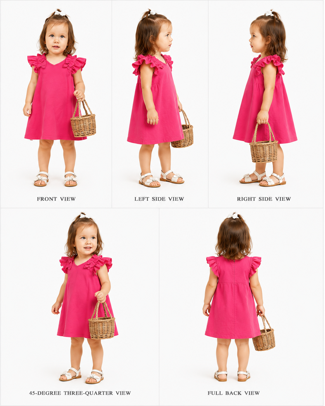 Pre Order: Marvel Frills Sleeves Cotton Dress