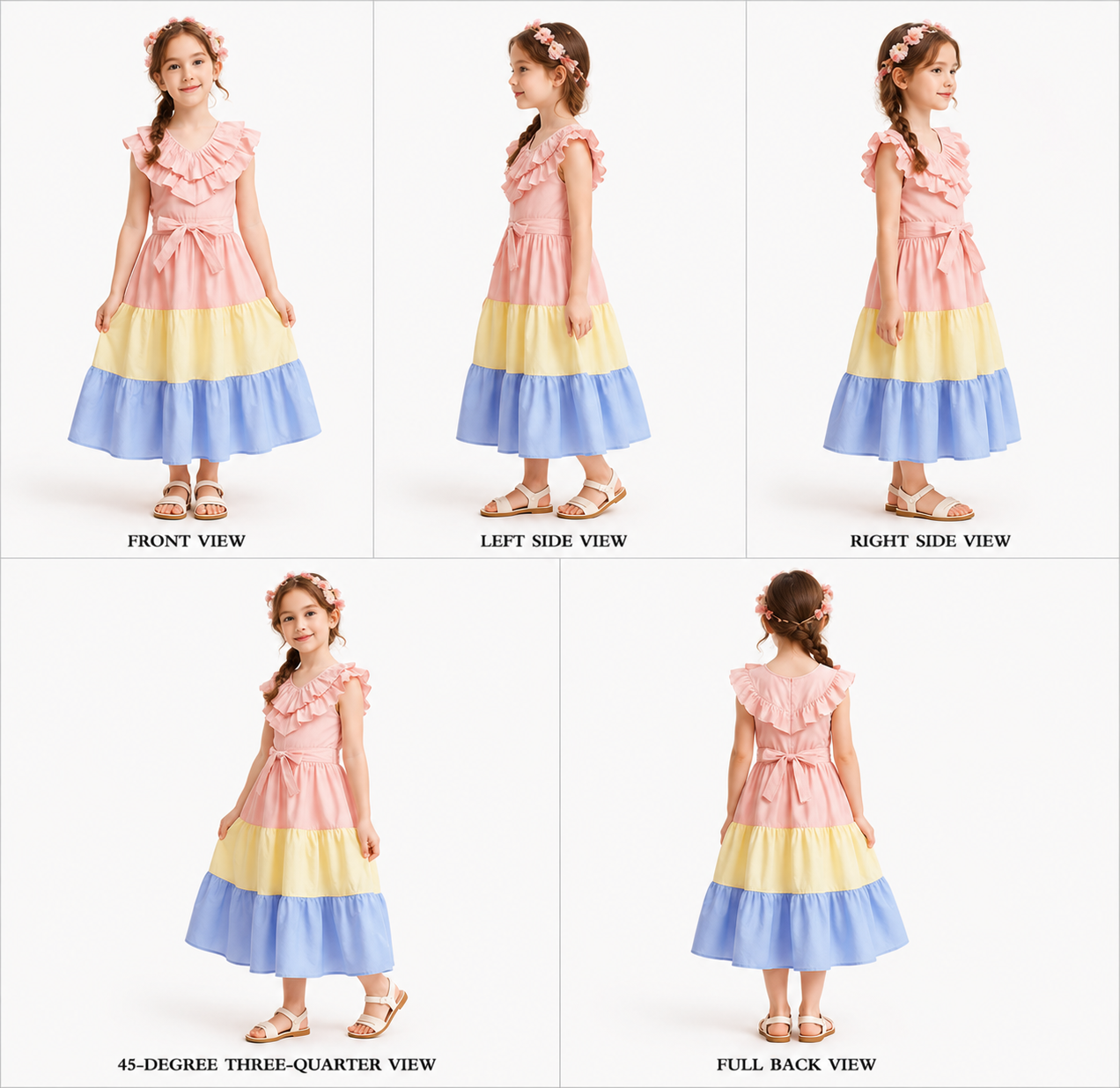 Pre Order: Dazzling Three Colours Summer Cotton Dress