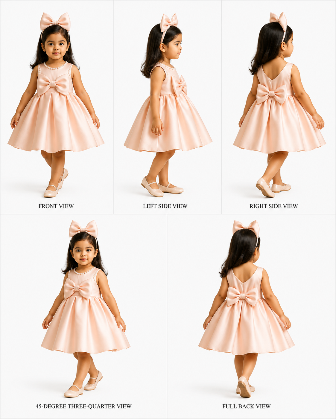 Pre Order: Fayon Peach Satin Dress
