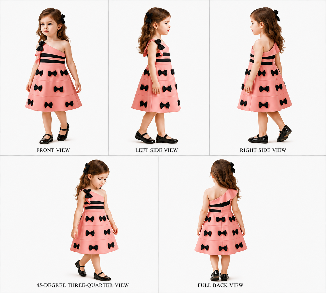Pre Order: One Shoulder Bow Embellished Tiered Dress
