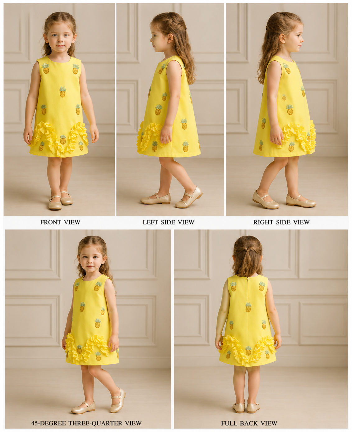 Pre Order: Cute Pineapple Embroidered Dress
