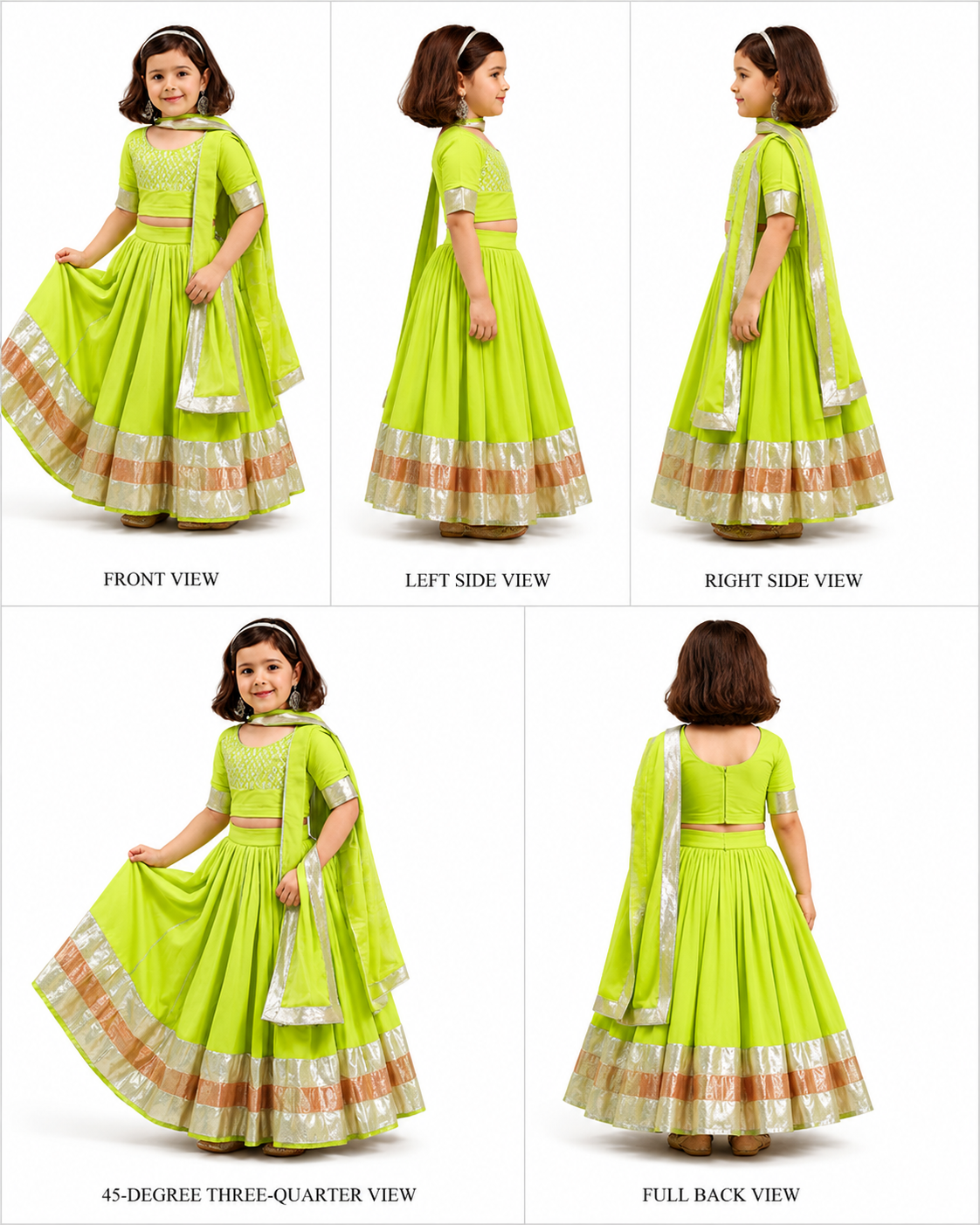Pre Order: Neon Double Shade gota Detailed Kehenga Set