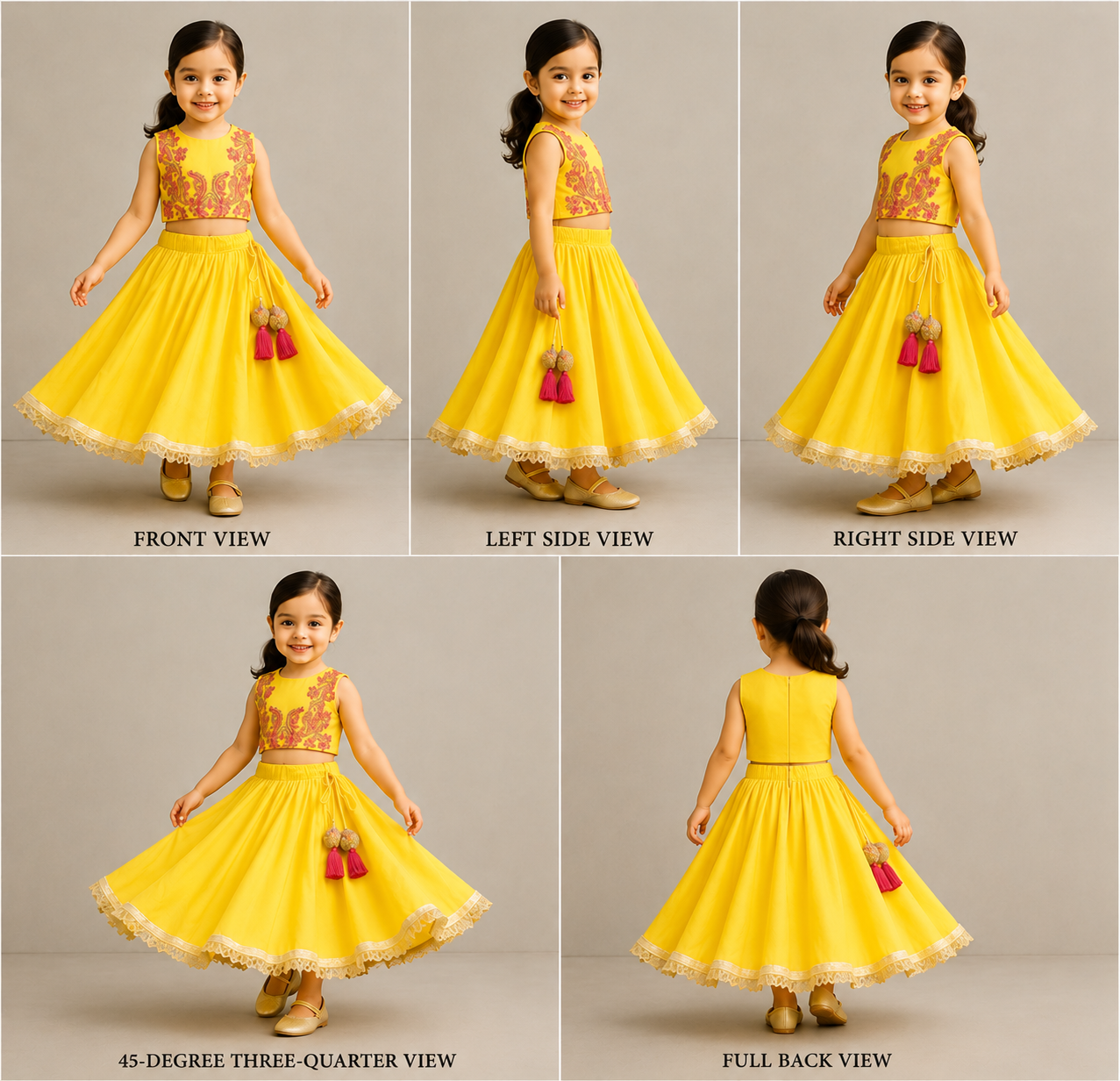 Pre Order: Contrasting Thread Embroidered Top And Lehenga