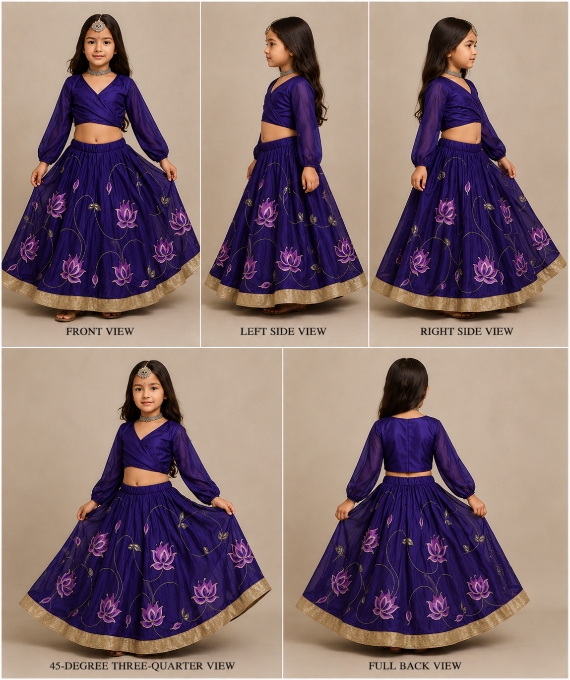 Pre Order: Purple Flared Lehenga Set