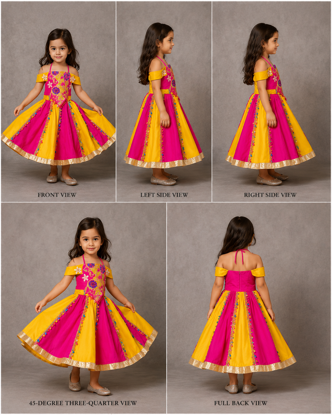 Pre Order: Vibrant Embellished Yellow Embroidered Top With Lehenga