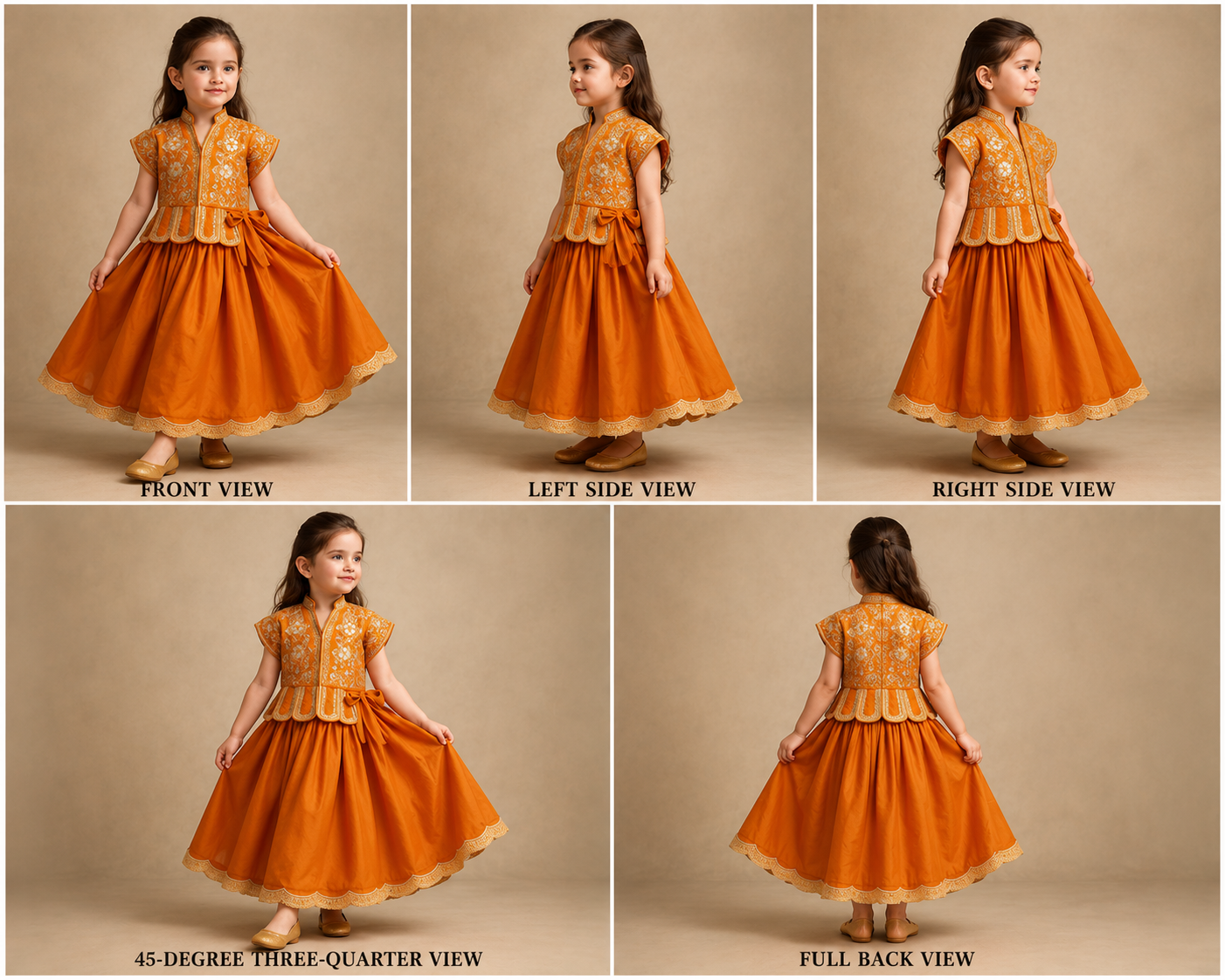 Pre Order: Shimmery Floral Embroidered Scalloped Top With Shimmery Lehenga