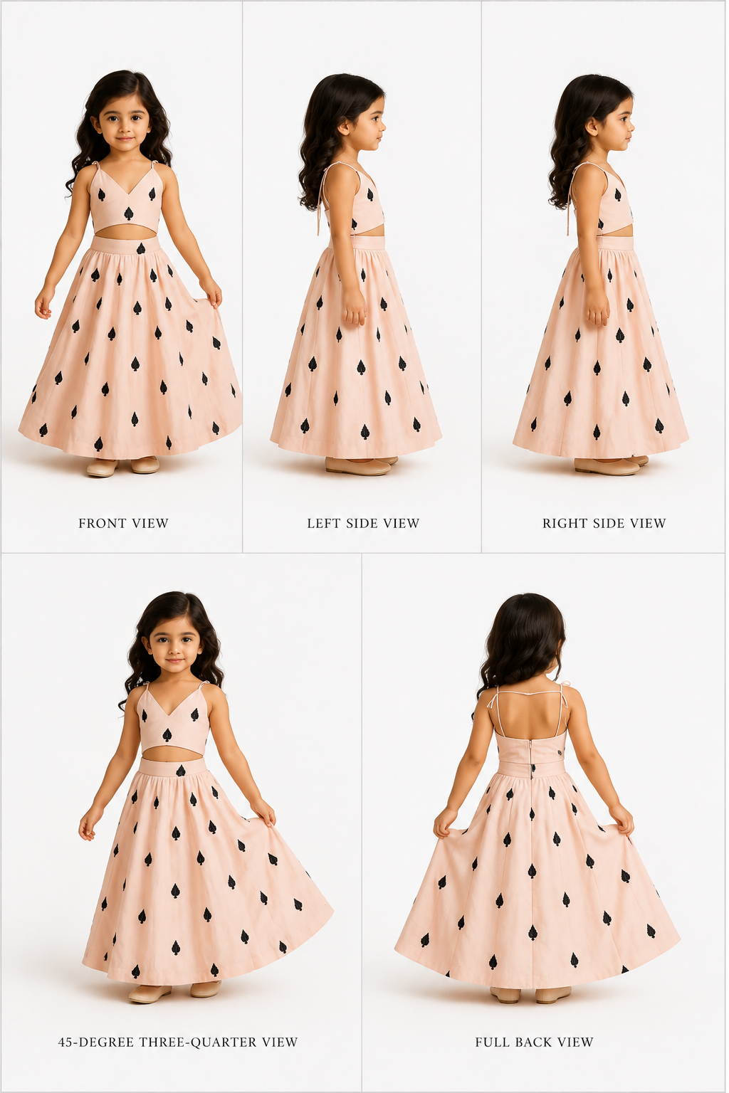 Pre Order: Spade Embroidered Stylish Tie Knot Strap Top And Lehenga