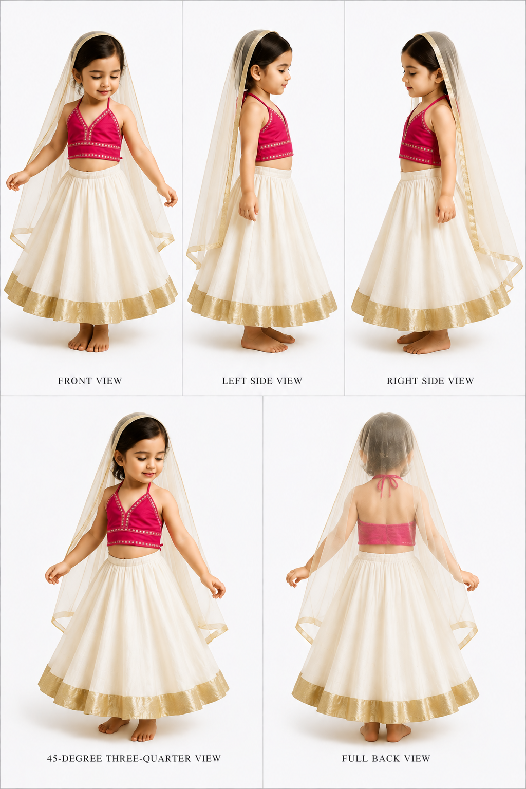 Pre Order: Halter Neck Pink Top And Flared Lehenga