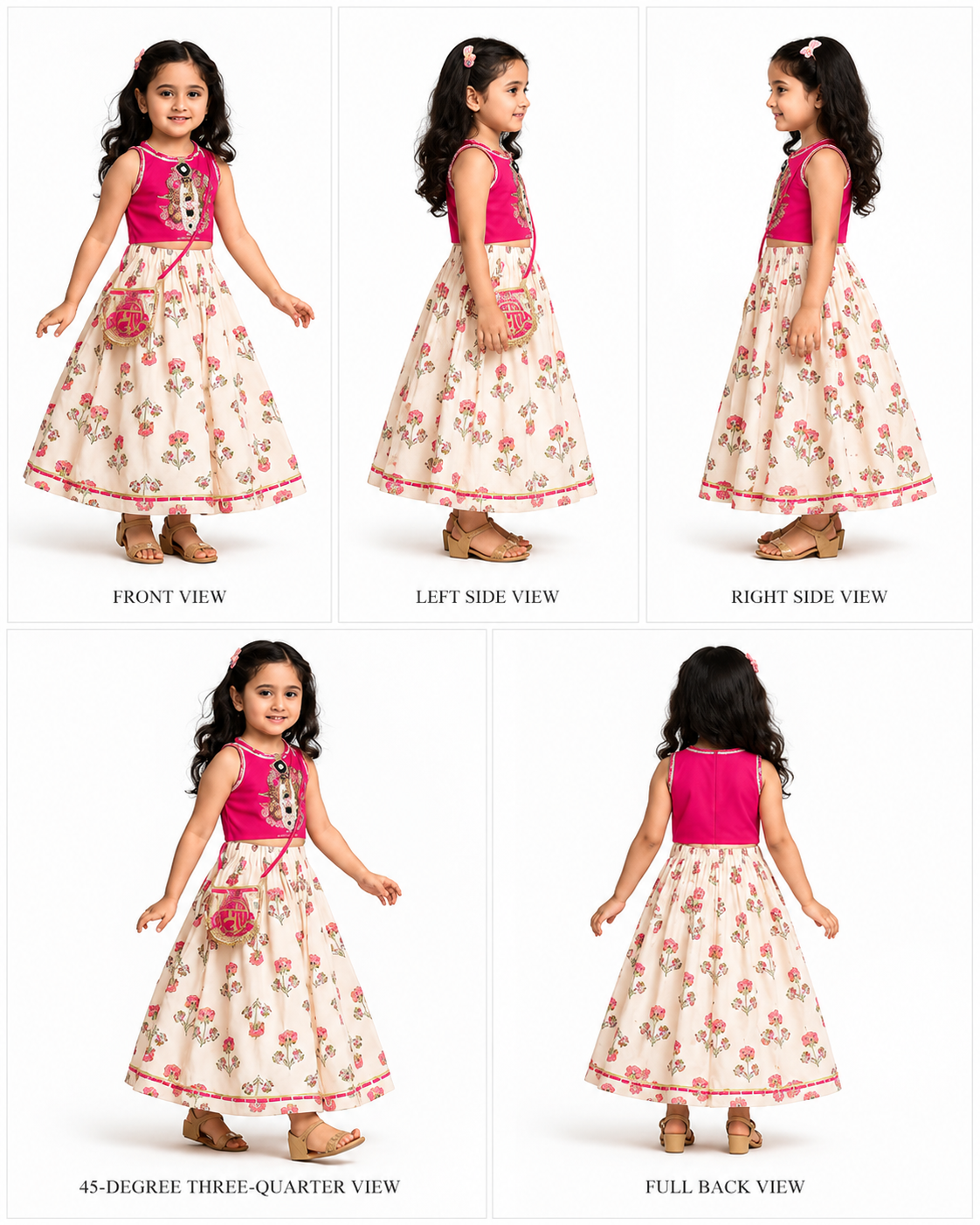 Pre Order: Goddess Embroidered Pink Top And Beautiful Tassels Embellished Lehenga