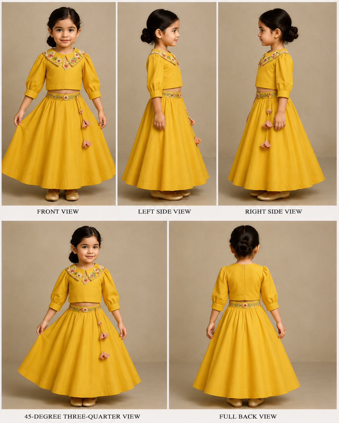 Pre Order: Yellow Embroidered Top And Lehenga
