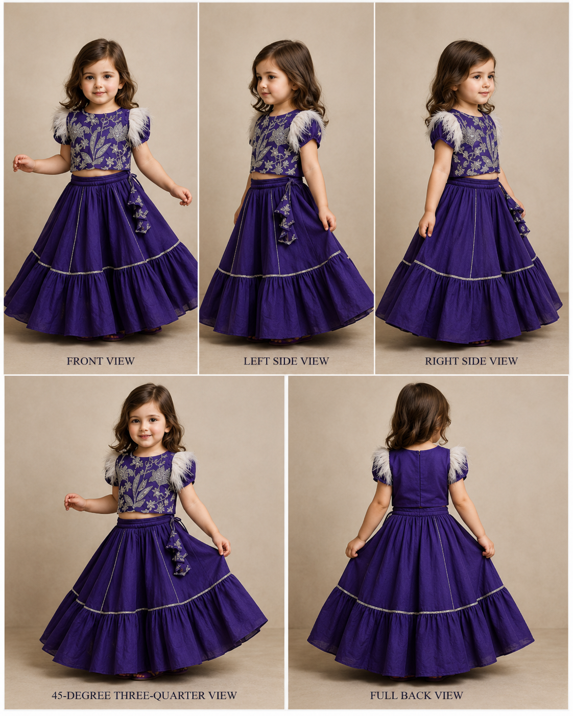 Pre Order: Sequins And Embroidered Top With Frilly Hem Lehenga