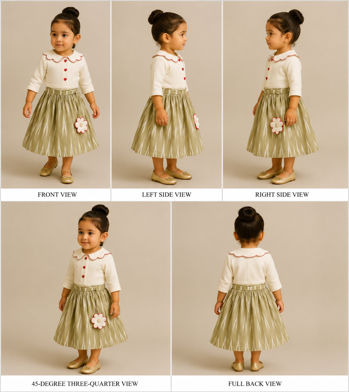 Pre Order: Peter Pan Collar Embroidered Top With Flared Lehenga