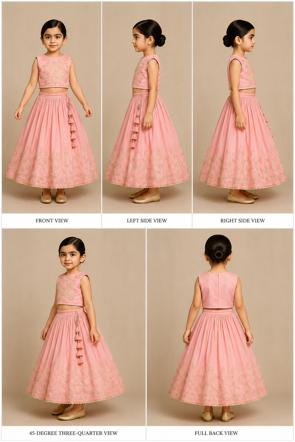 Pre Order: Pink Embroidered Top And Lehenga