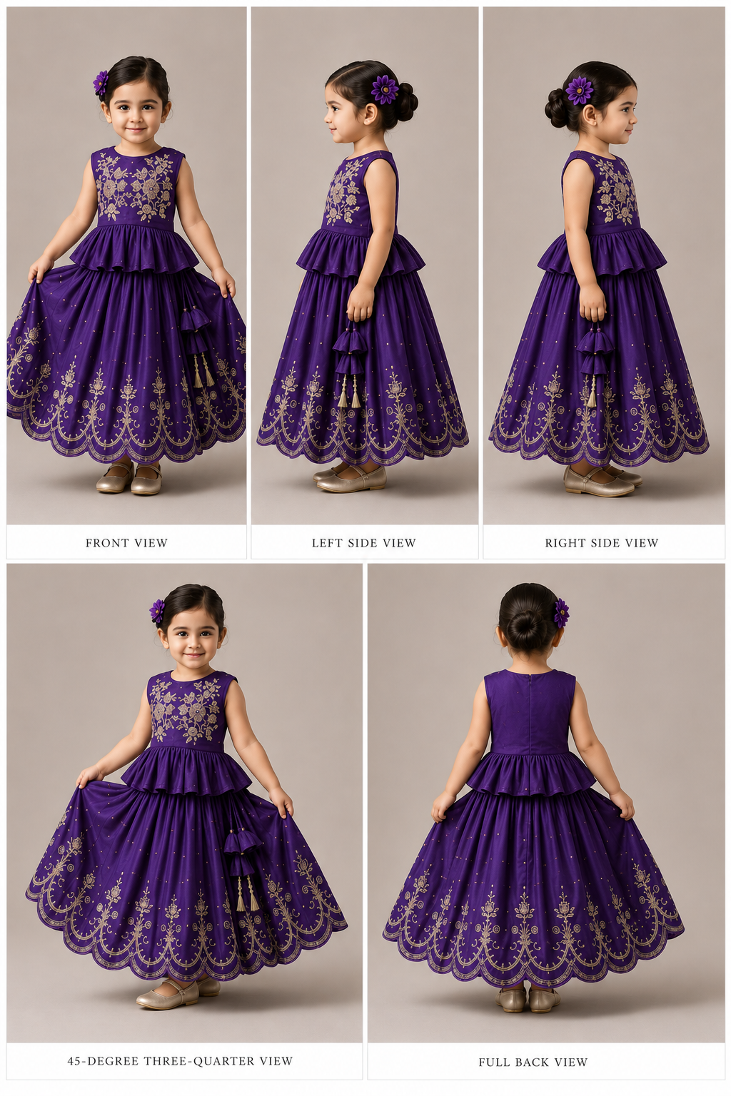Pre Order: Violet Embroidered Top And Pleated Lehenga