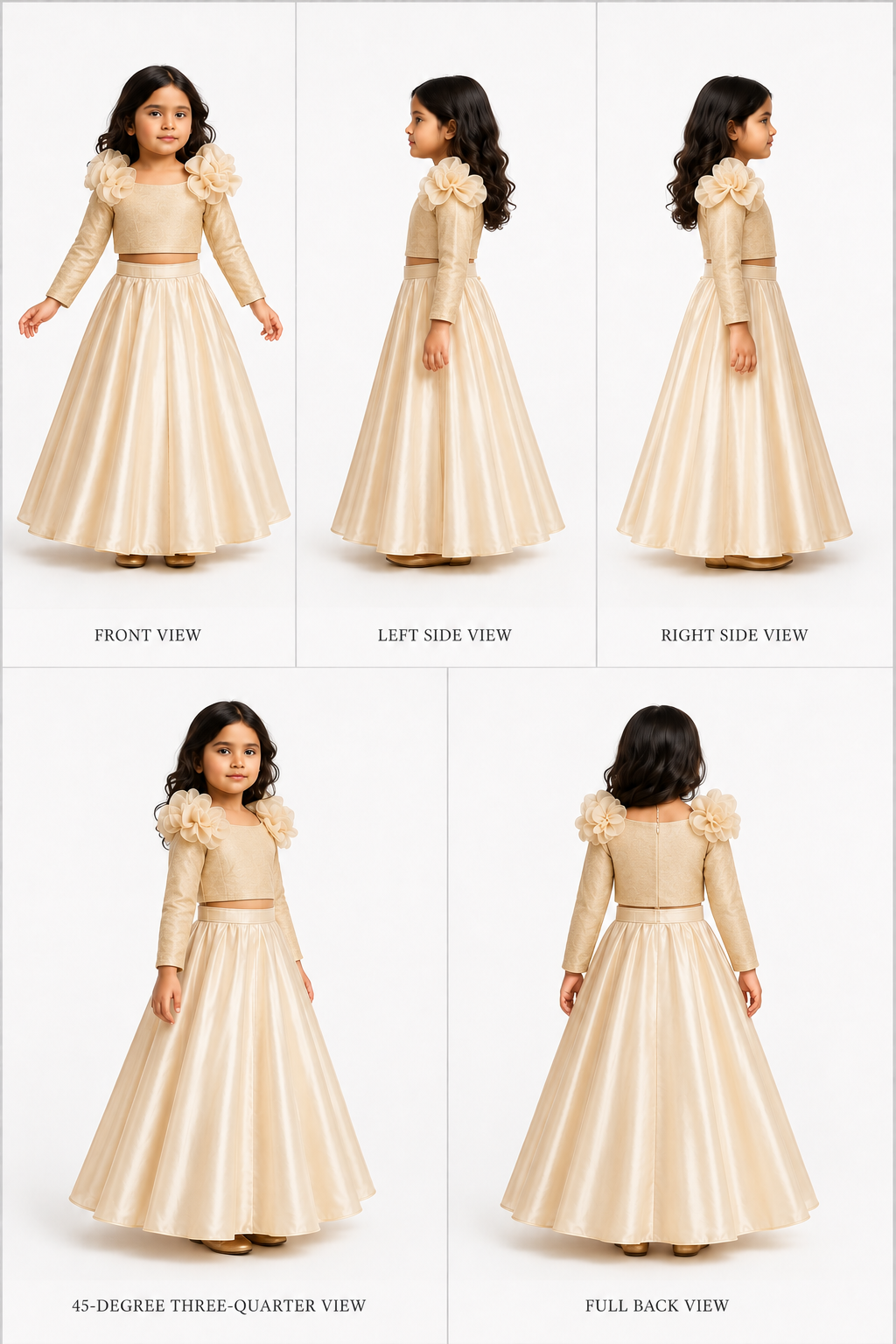 Pre Order: Embroidered Elegant Ruffle Detailed Top And Lehenga
