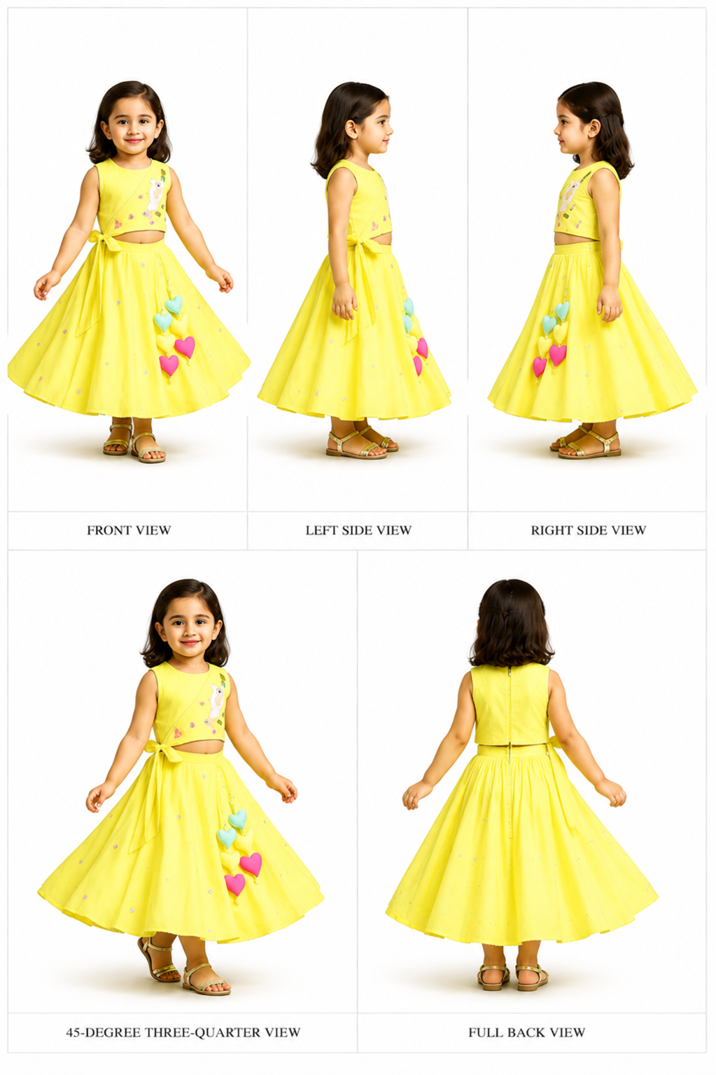 Pre Order: Yellow Beaded Embroidery Top With Lehenga