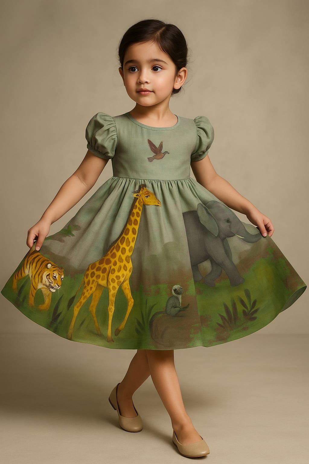 Pre Order: Jungle Hand Painted Frock