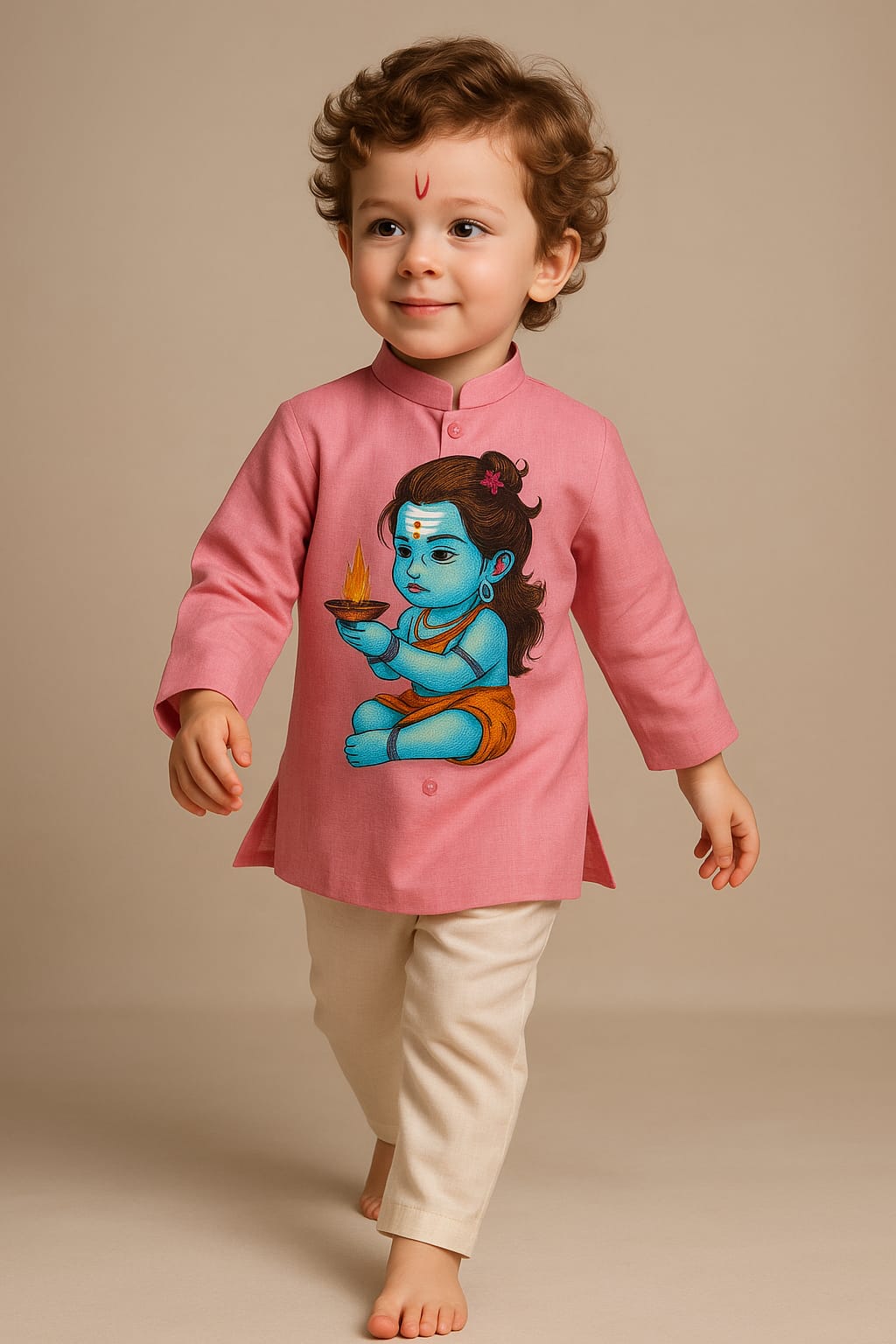 Pre Order: Pink Shiva kurta Set