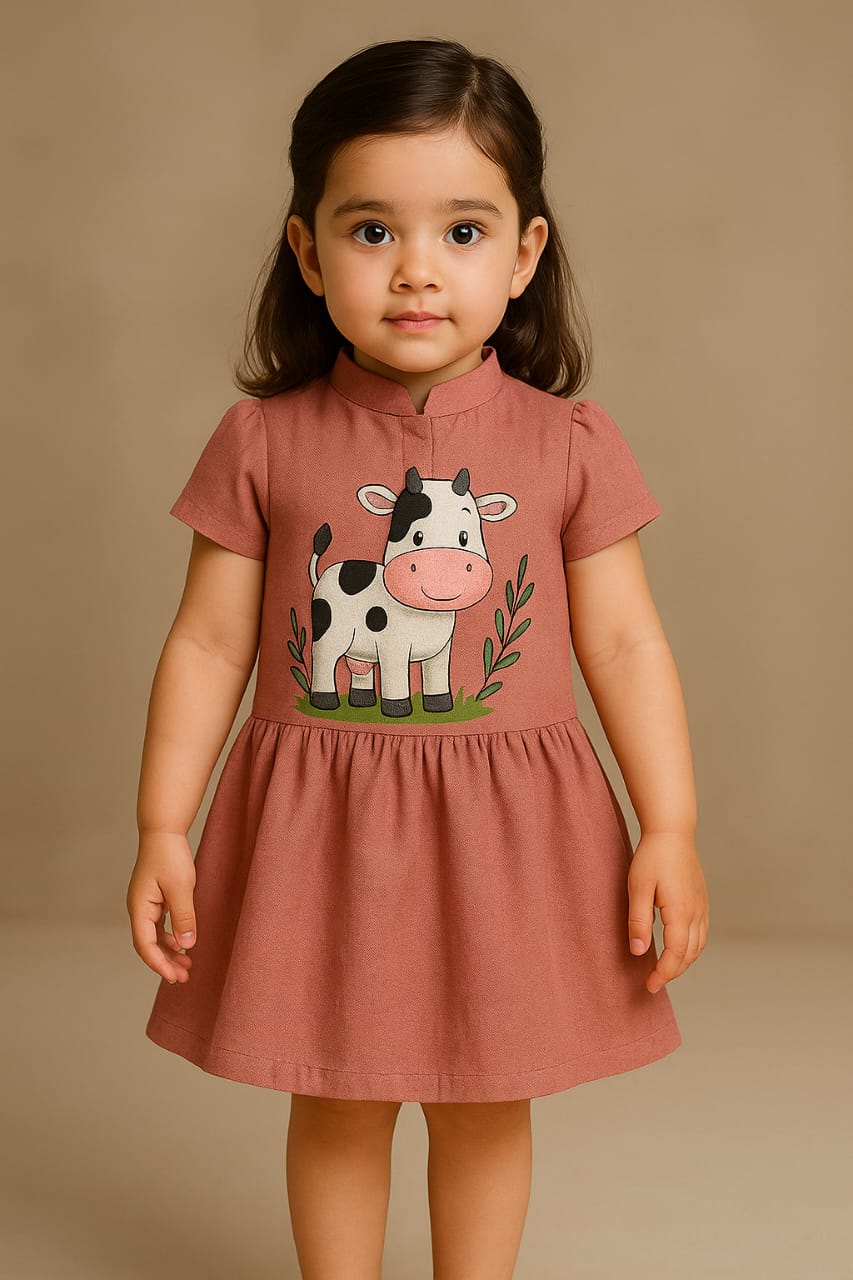 Pre Order: Cute Cow Hand Painted Dress