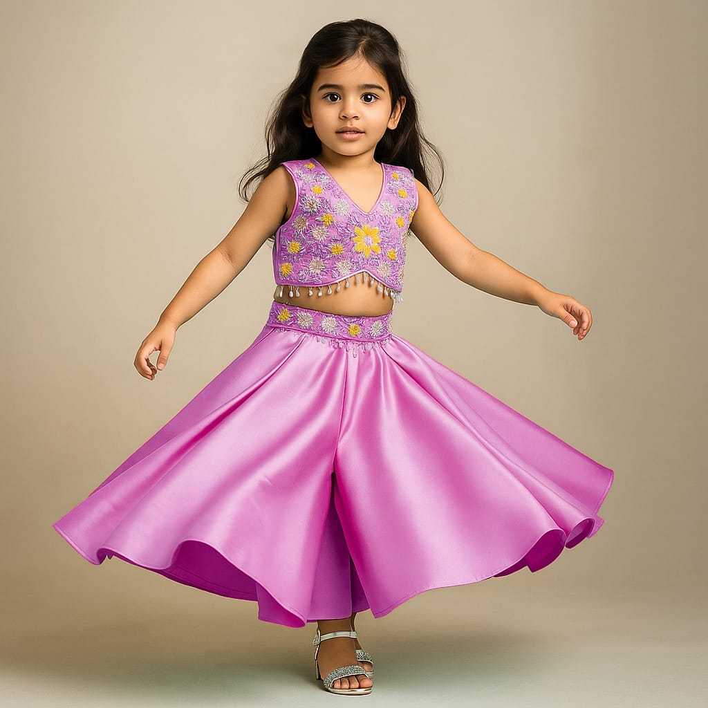 Pre Order: Floral Embroidered Stylish Onion Top And Palazzo
