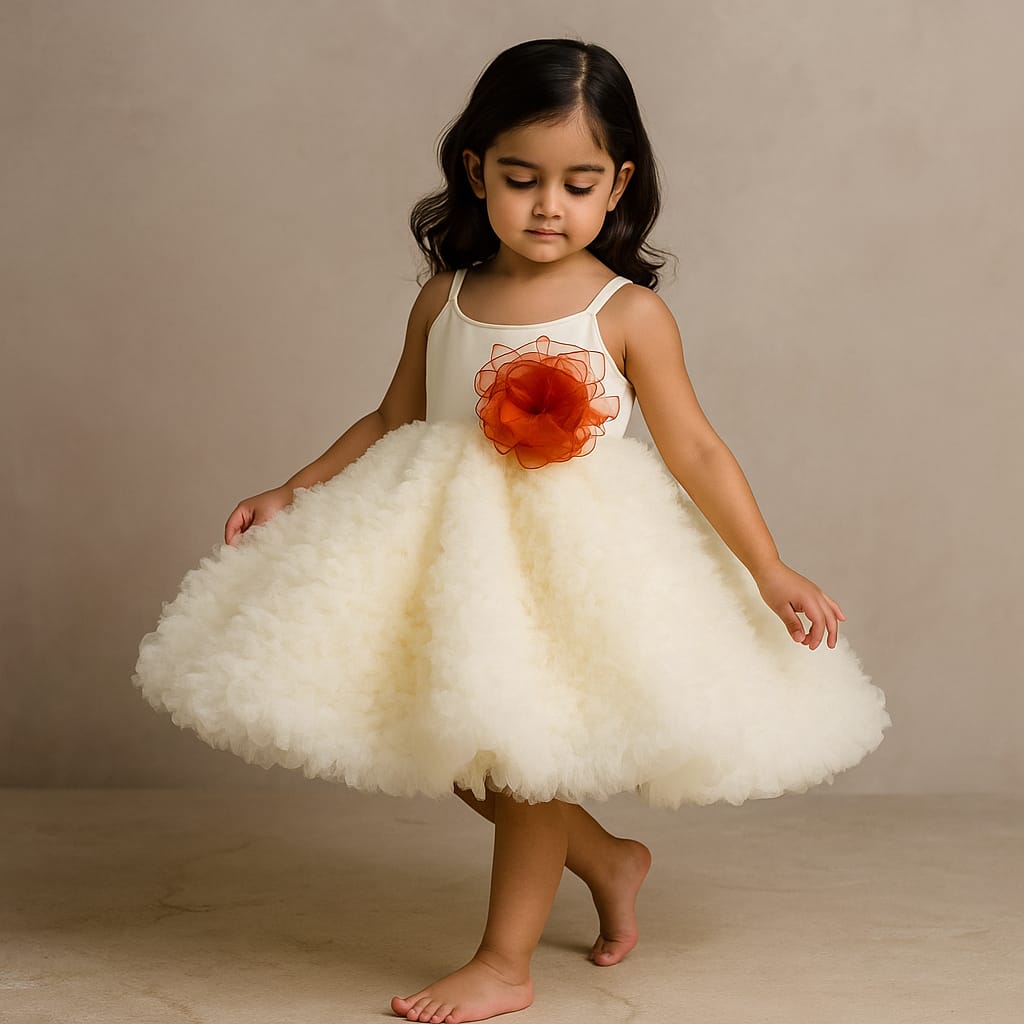 Pre Order: Off White Frilly Ruffled Strappy Dress