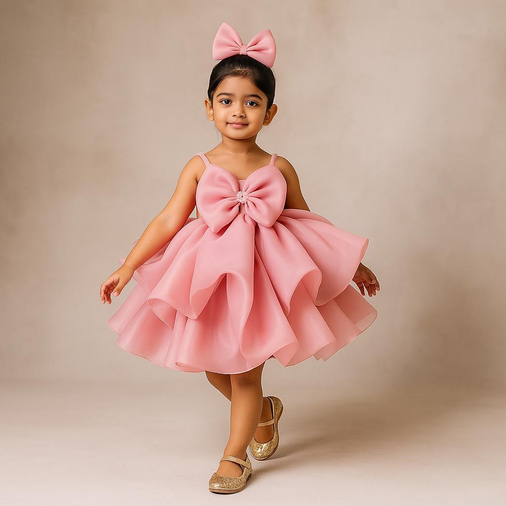 RTD Pre Order: Afon Pink Organza Dress