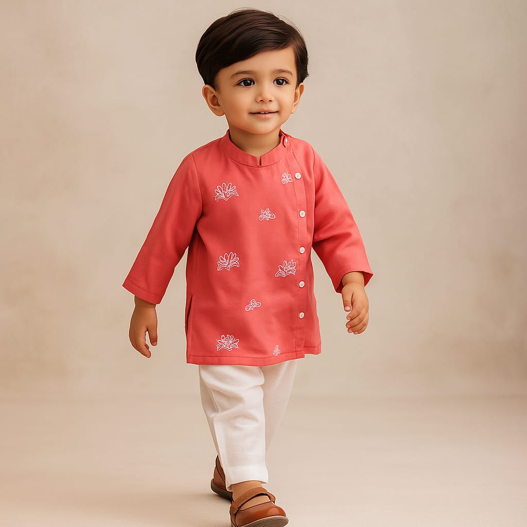 Pre Order: Side Buttons Detail Kurta And Pyjama
