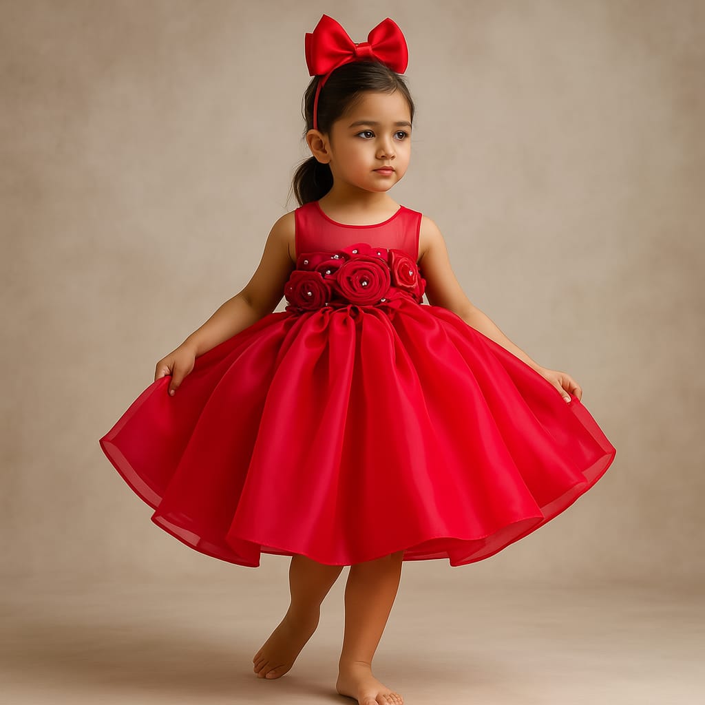 Pre Order: Isla Red Organza Dress