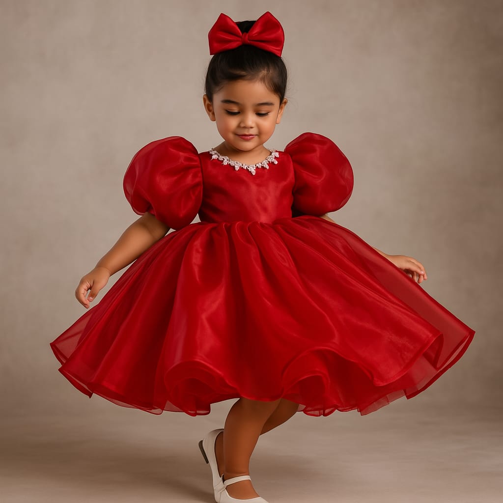 Pre Order: Remi Red Organza Dress