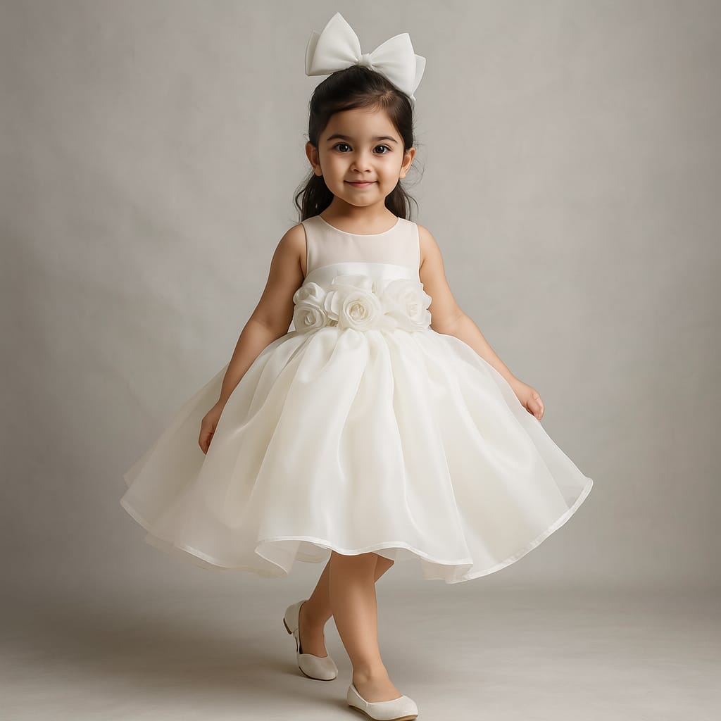 Pre Order: Knox White Organza Dress