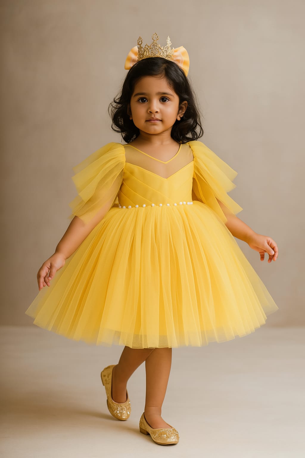 Pre Order: Zion Yellow Net Dress