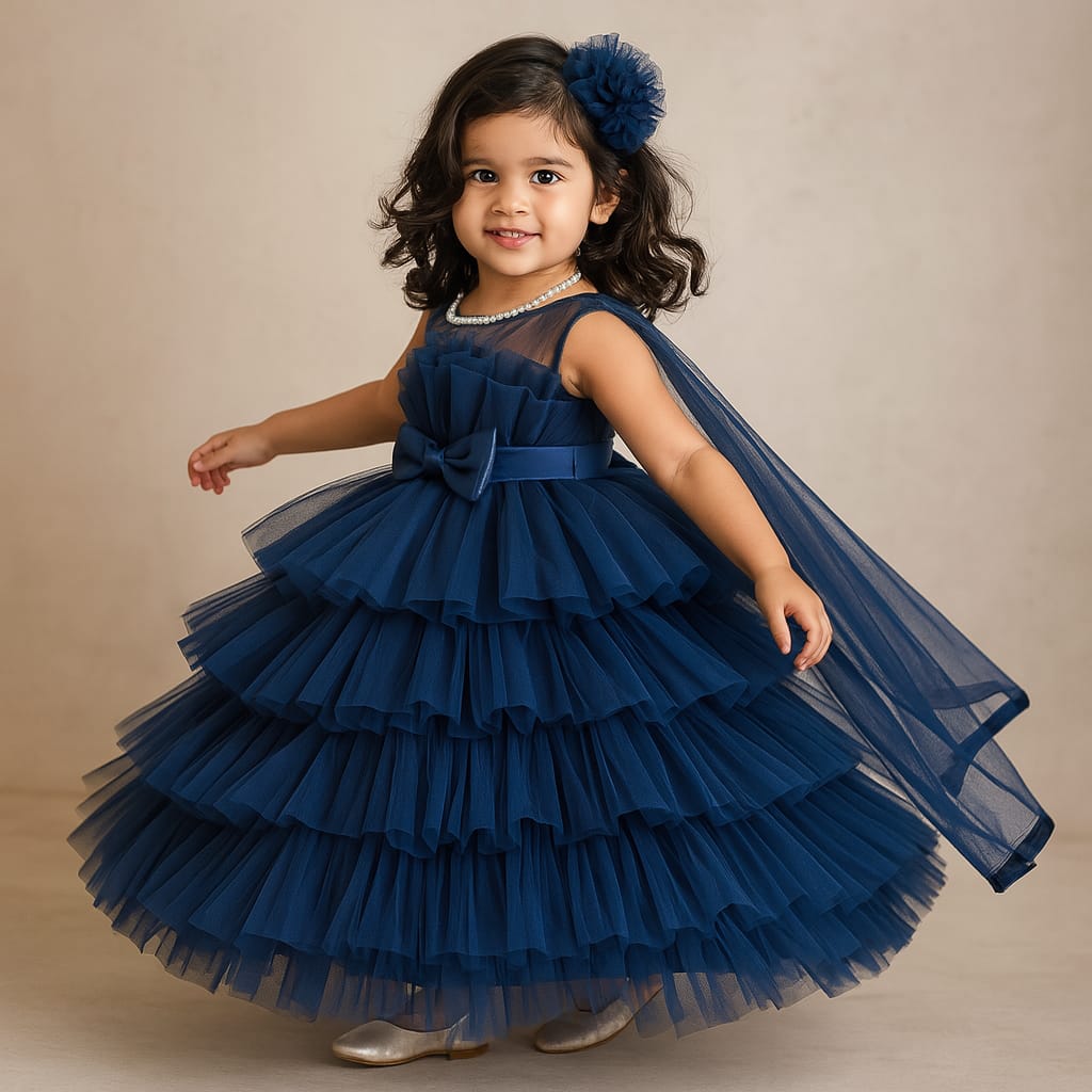Pre Order: Joel Dark Blue Net Dress