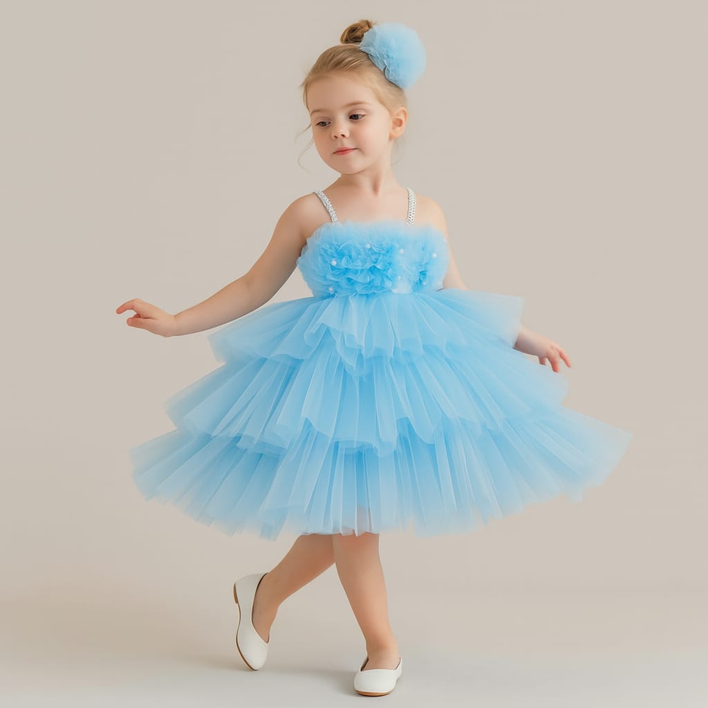Pre Order: Noah Blue Net Dress